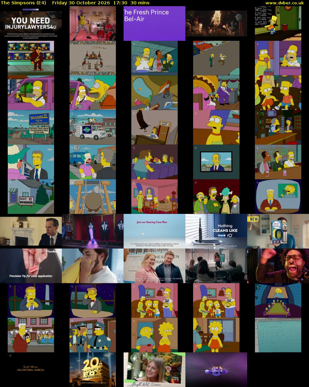 The Simpsons (E4) Friday 30 October 2026 17:30 - 18:00