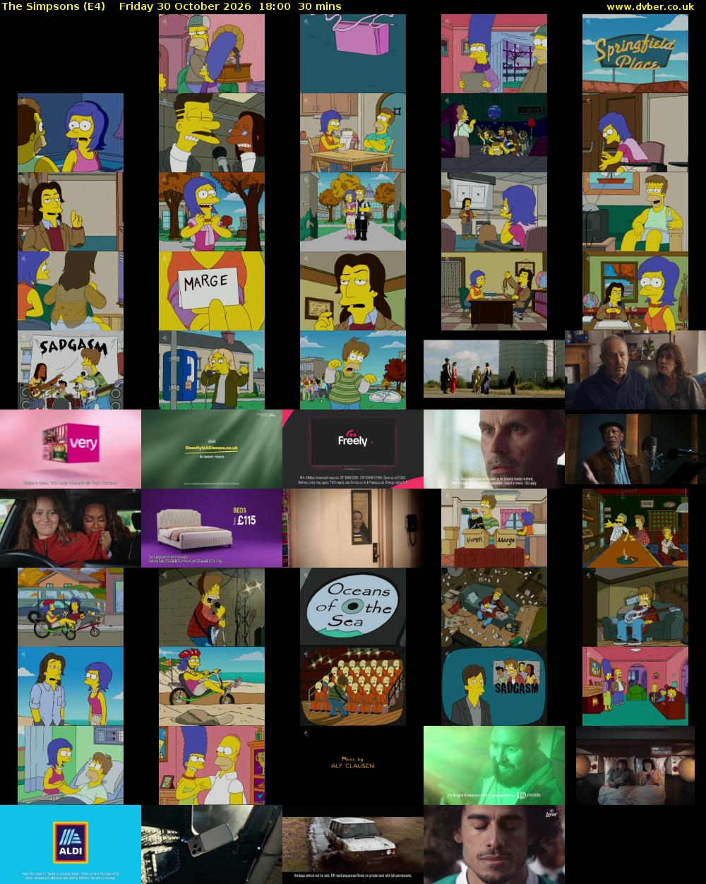The Simpsons (E4) Friday 30 October 2026 18:00 - 18:30