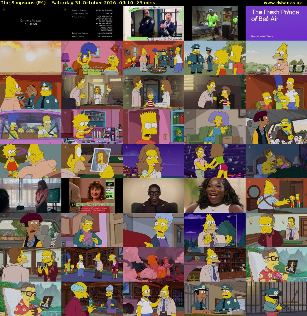 The Simpsons (E4) Saturday 31 October 2026 04:10 - 04:35