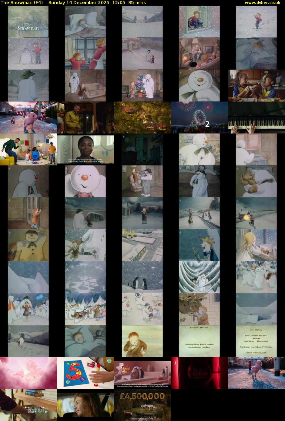 The Snowman (E4) Sunday 14 December 2025 12:05 - 12:40