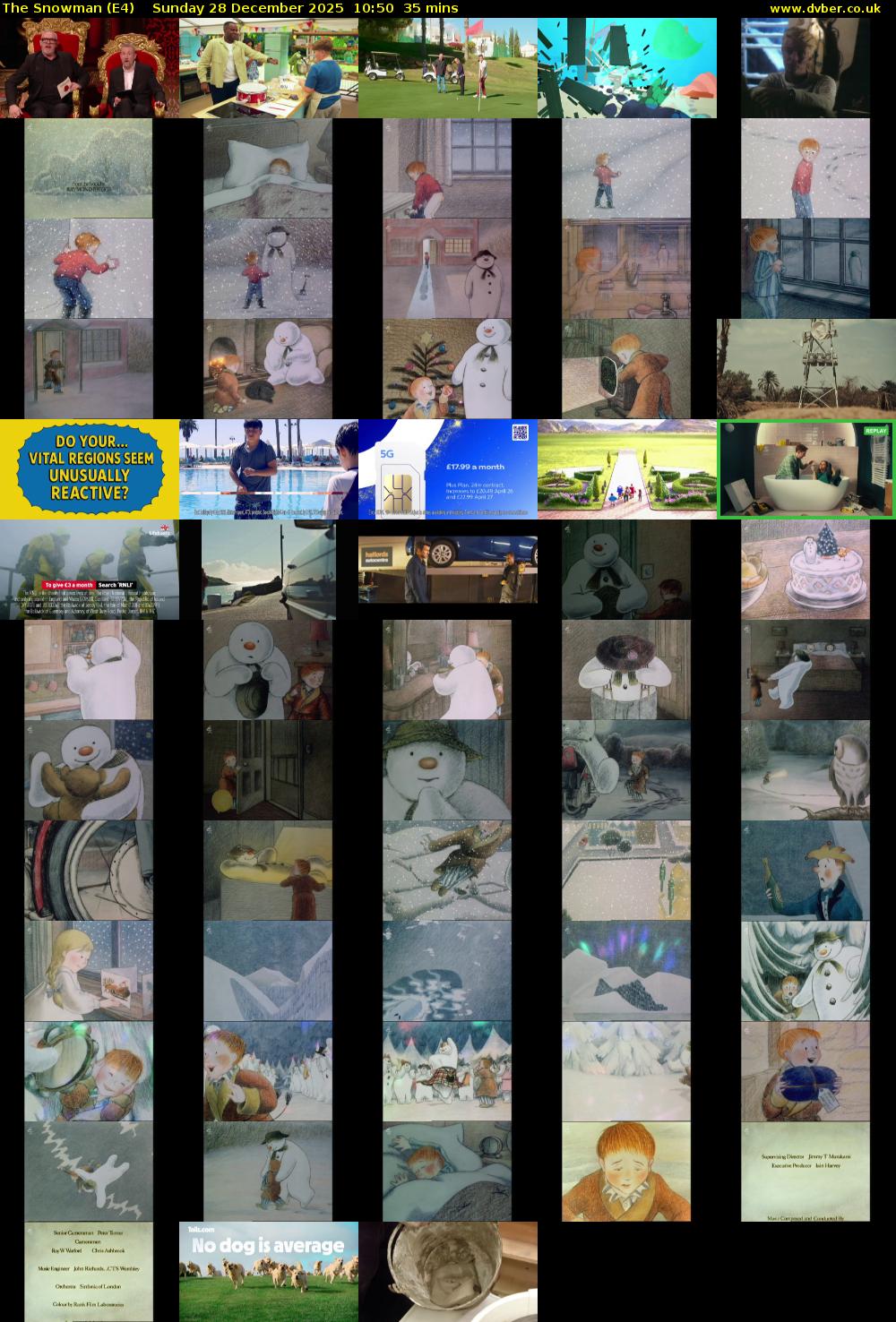 The Snowman (E4) Sunday 28 December 2025 10:50 - 11:25