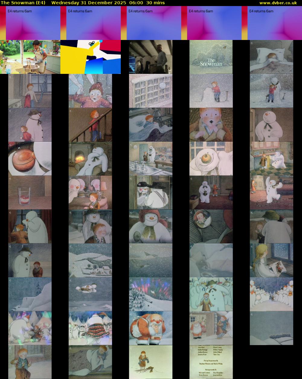 The Snowman (E4) Wednesday 31 December 2025 06:00 - 06:30