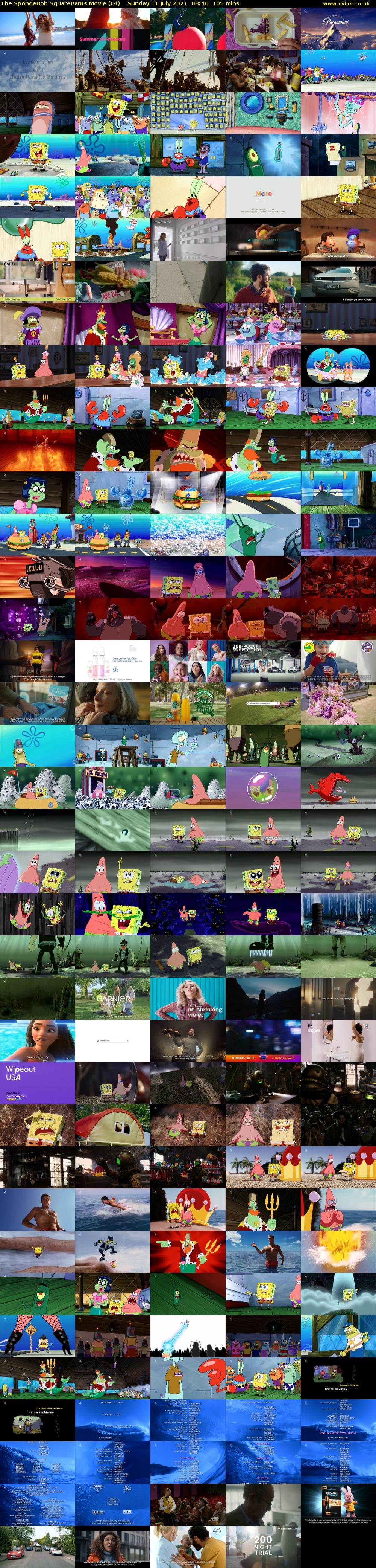 The SpongeBob SquarePants Movie (E4) Sunday 11 July 2021 08:40 - 10:25