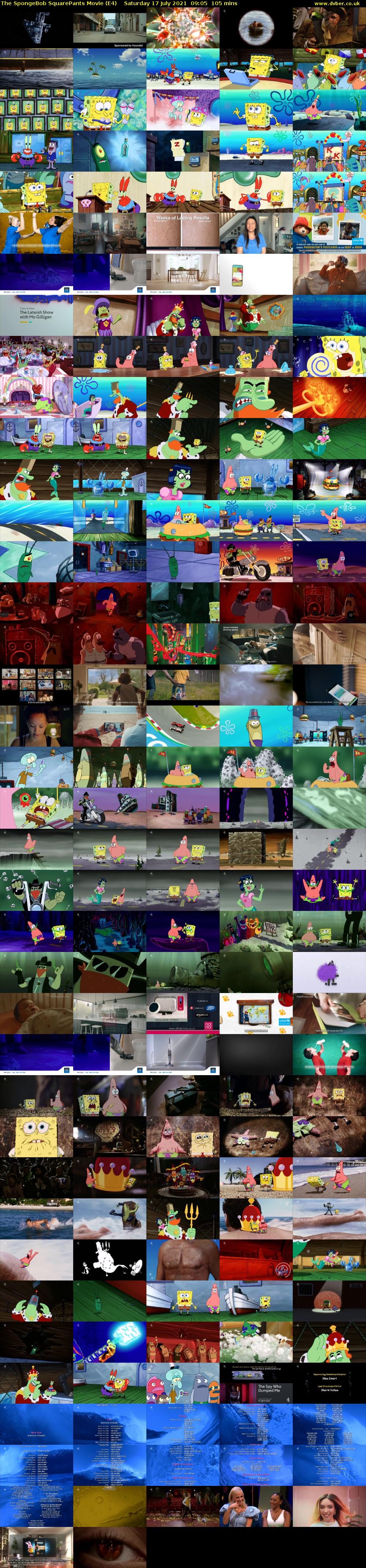 The SpongeBob SquarePants Movie (E4) Saturday 17 July 2021 09:05 - 10:50