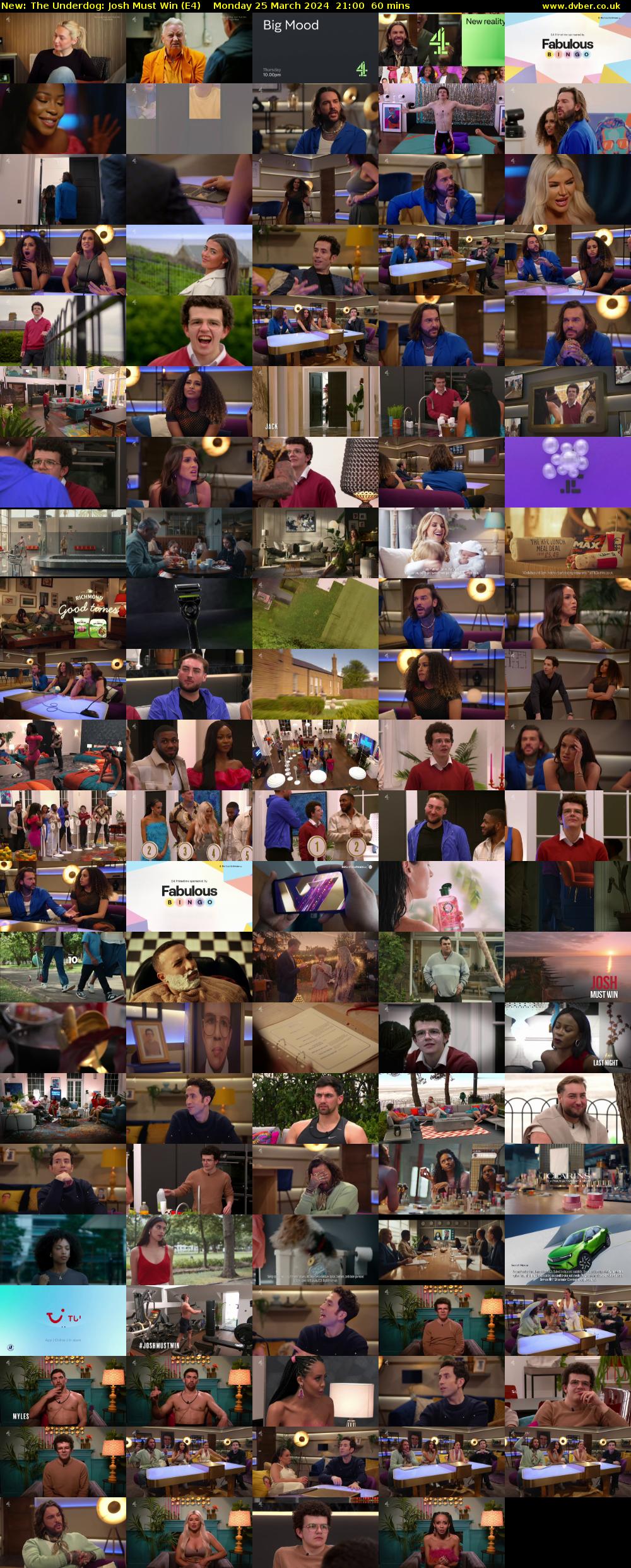 The Underdog: Josh Must Win (E4) Monday 25 March 2024 21:00 - 22:00