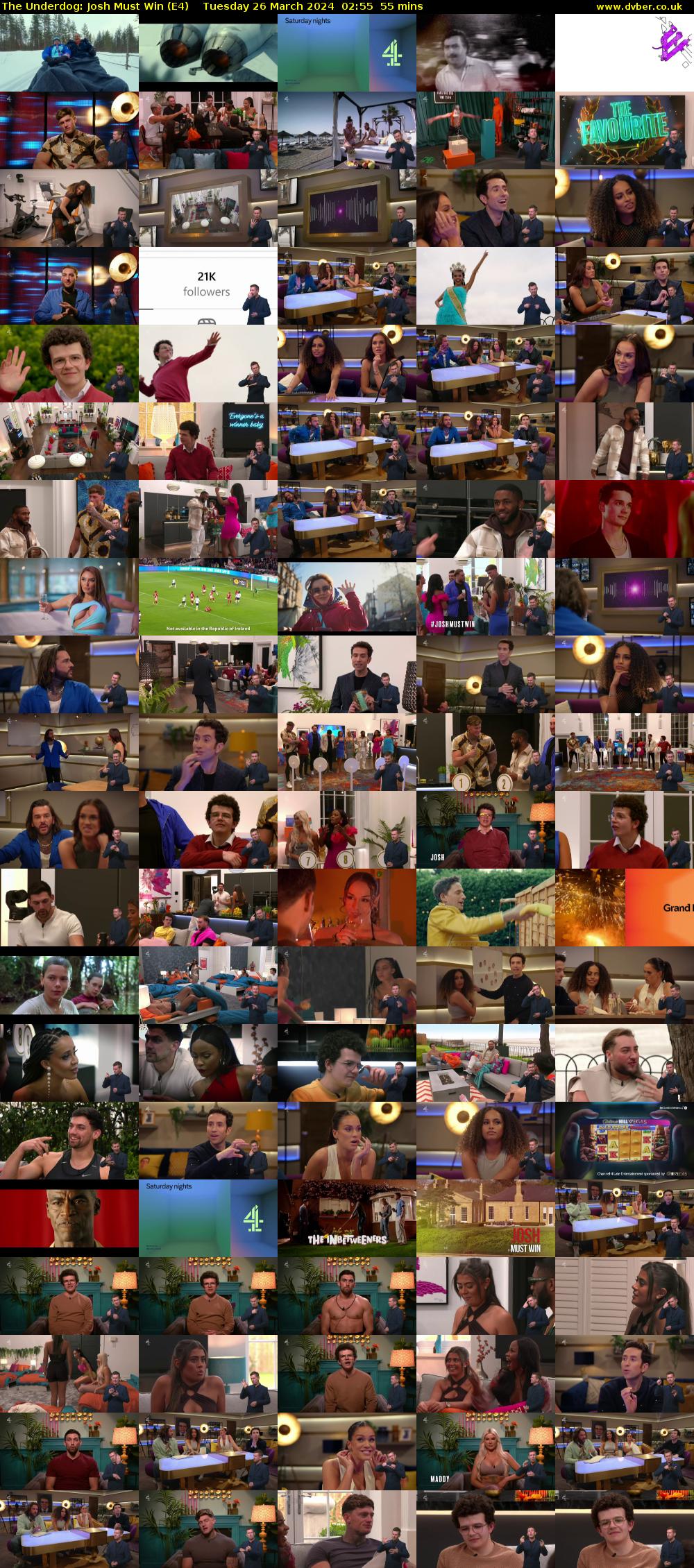 The Underdog: Josh Must Win (E4) Tuesday 26 March 2024 02:55 - 03:50
