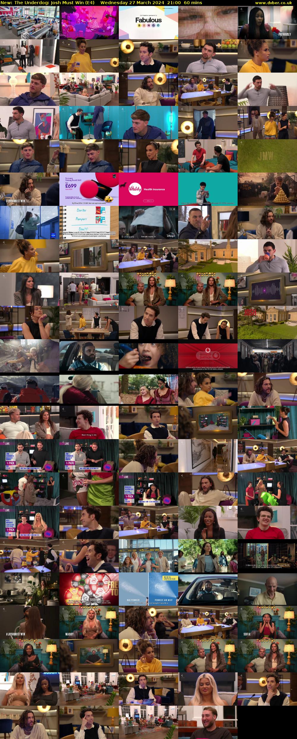 The Underdog: Josh Must Win (E4) Wednesday 27 March 2024 21:00 - 22:00
