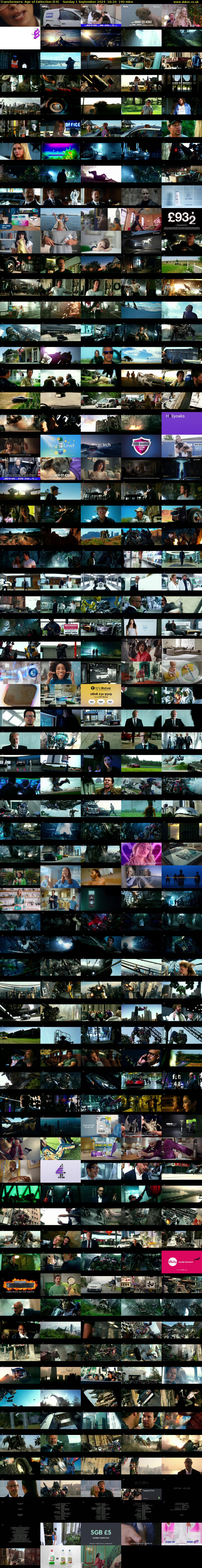Transformers: Age of Extinction (E4) Sunday 1 September 2024 16:20 - 19:30