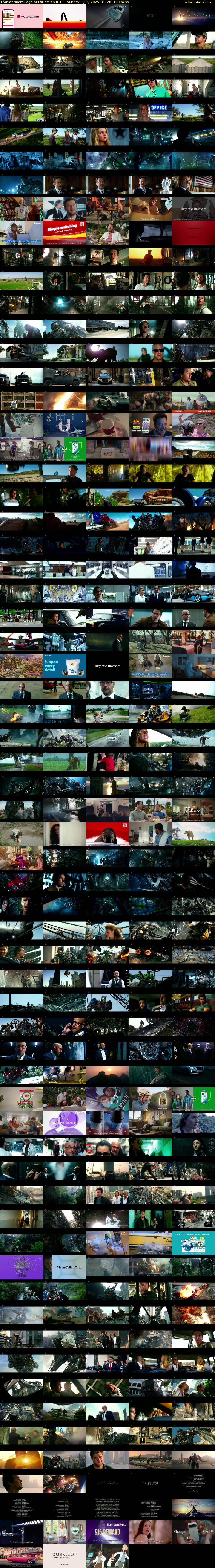 Transformers: Age of Extinction (E4) Sunday 6 July 2025 15:20 - 18:30