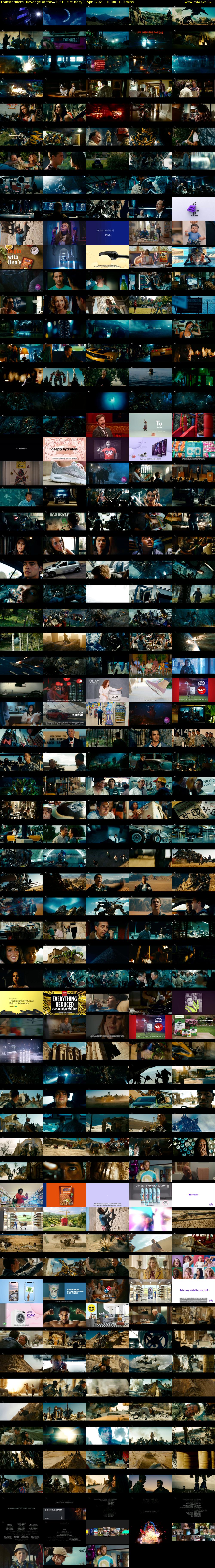 Transformers: Revenge of the... (E4) Saturday 3 April 2021 18:00 - 21:00