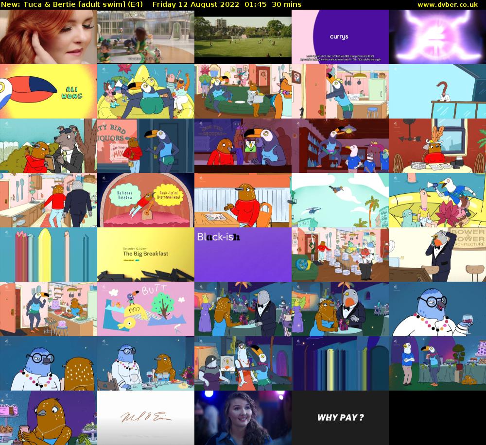 Tuca & Bertie [adult swim] (E4) Friday 12 August 2022 01:45 - 02:15