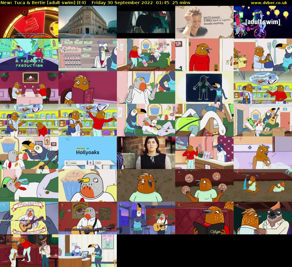 Tuca & Bertie [adult swim] (E4) Friday 30 September 2022 01:45 - 02:10