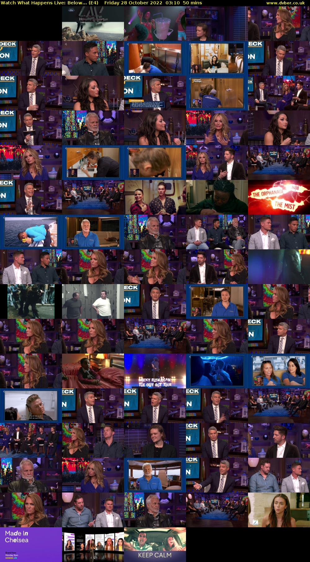 Watch What Happens Live: Below... (E4) Friday 28 October 2022 03:10 - 04:00