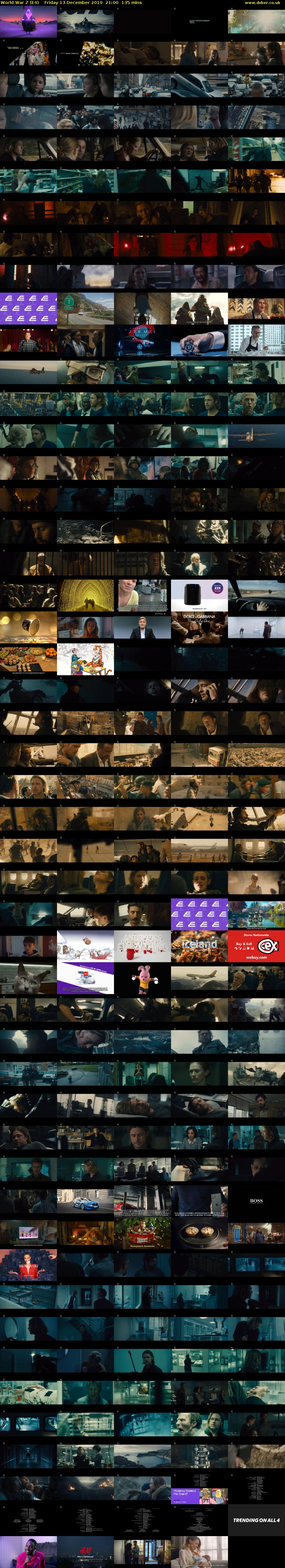 World War Z (E4) Friday 13 December 2019 21:00 - 23:15