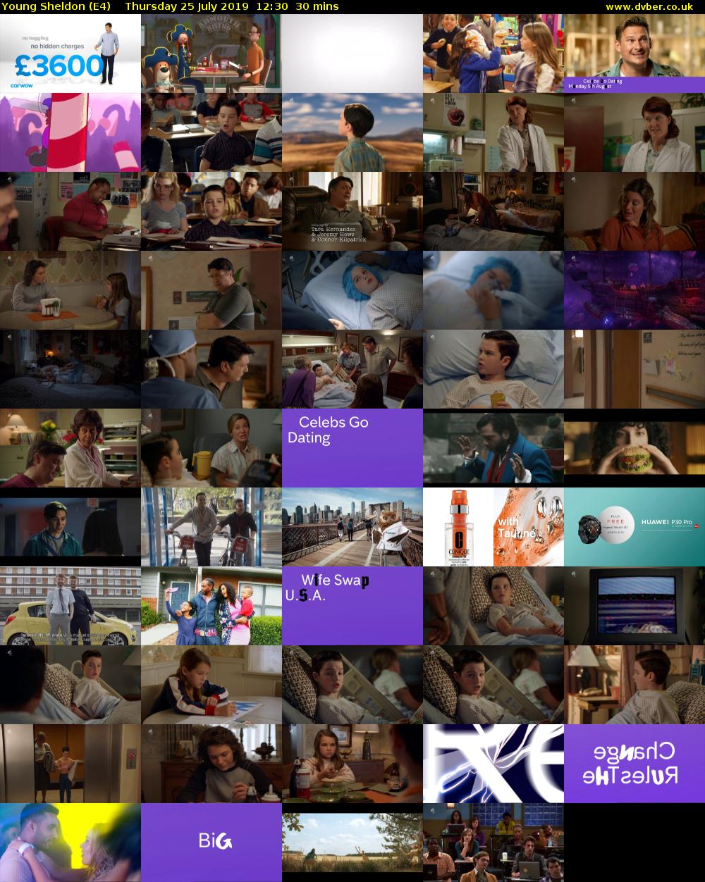 Young Sheldon (E4) Thursday 25 July 2019 12:30 - 13:00