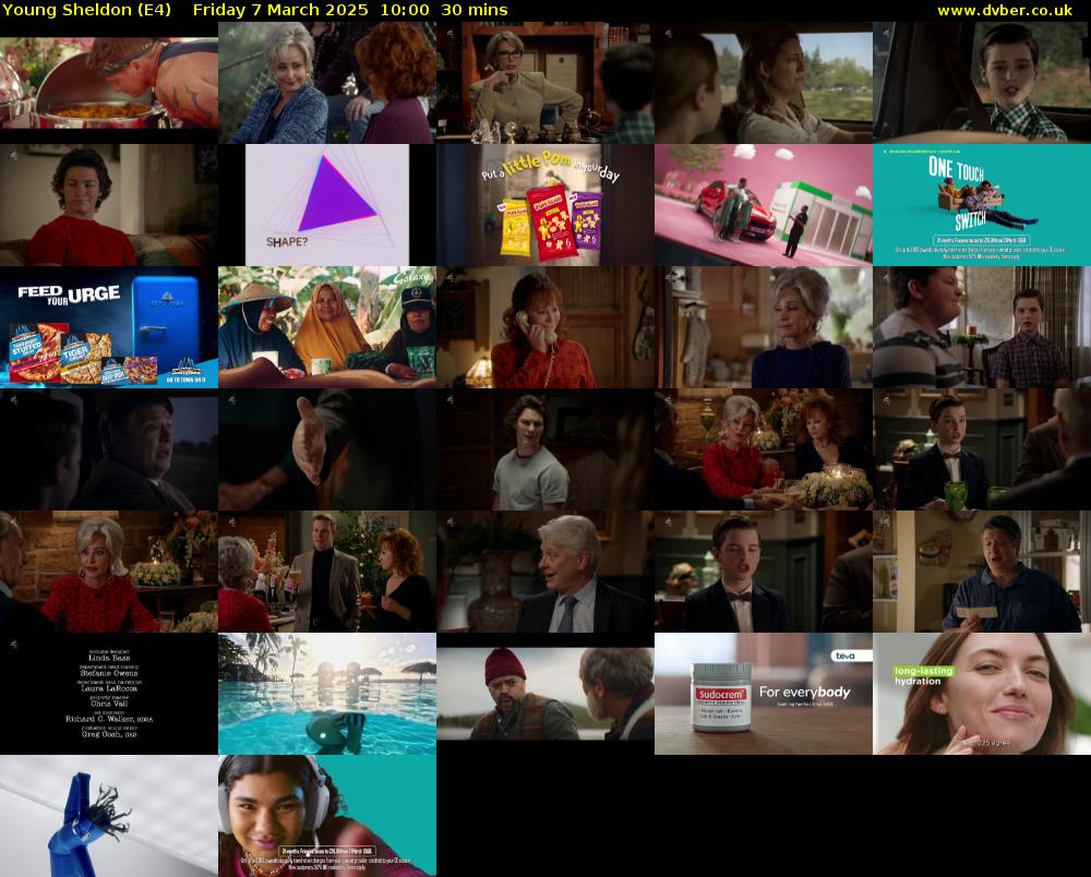 Young Sheldon (E4) Friday 7 March 2025 10:00 - 10:30