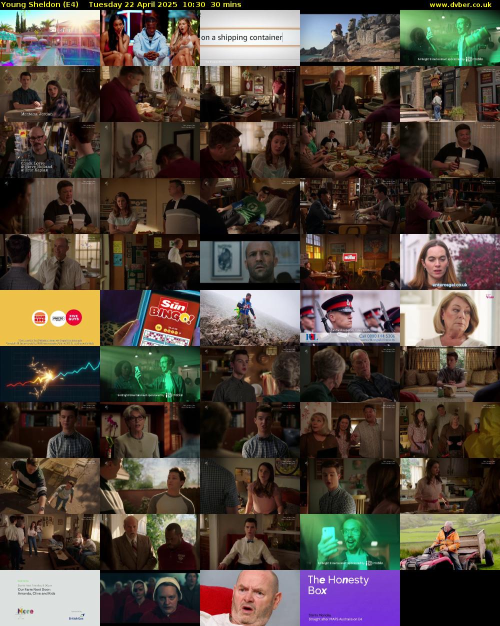 Young Sheldon (E4) Tuesday 22 April 2025 10:30 - 11:00