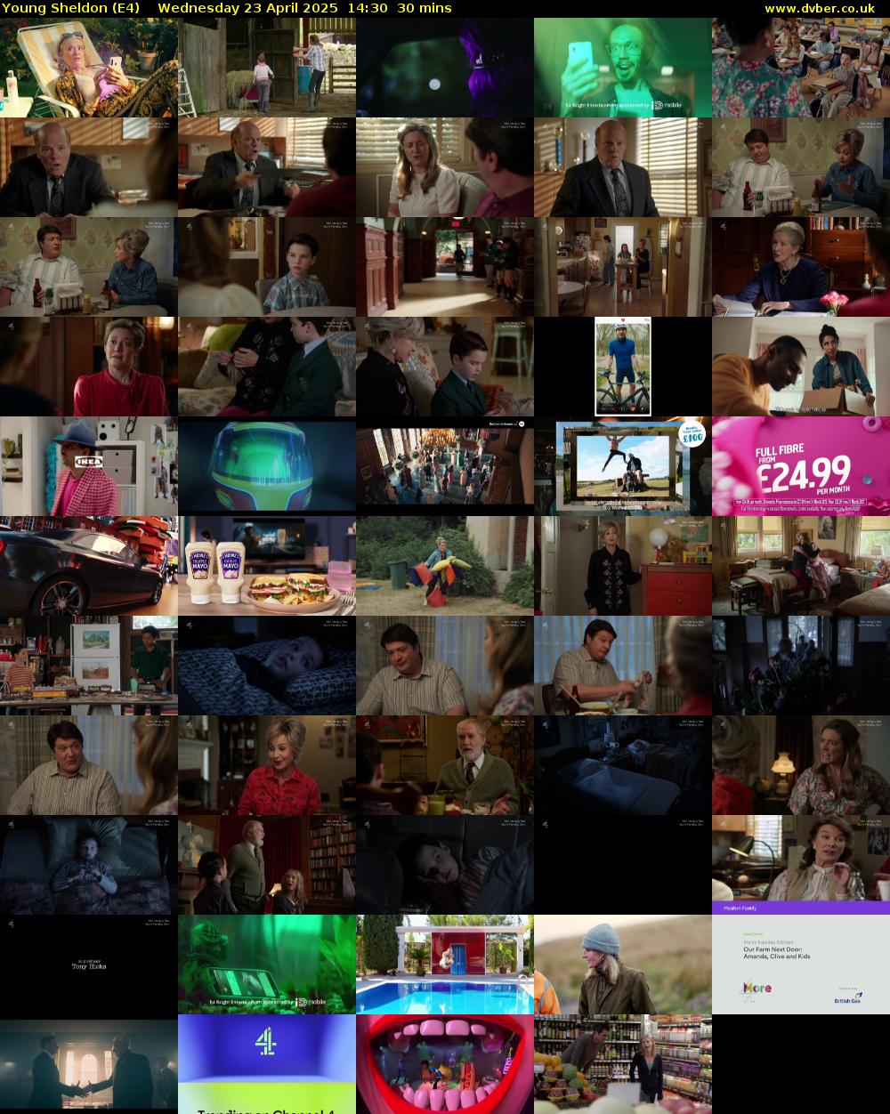 Young Sheldon (E4) Wednesday 23 April 2025 14:30 - 15:00