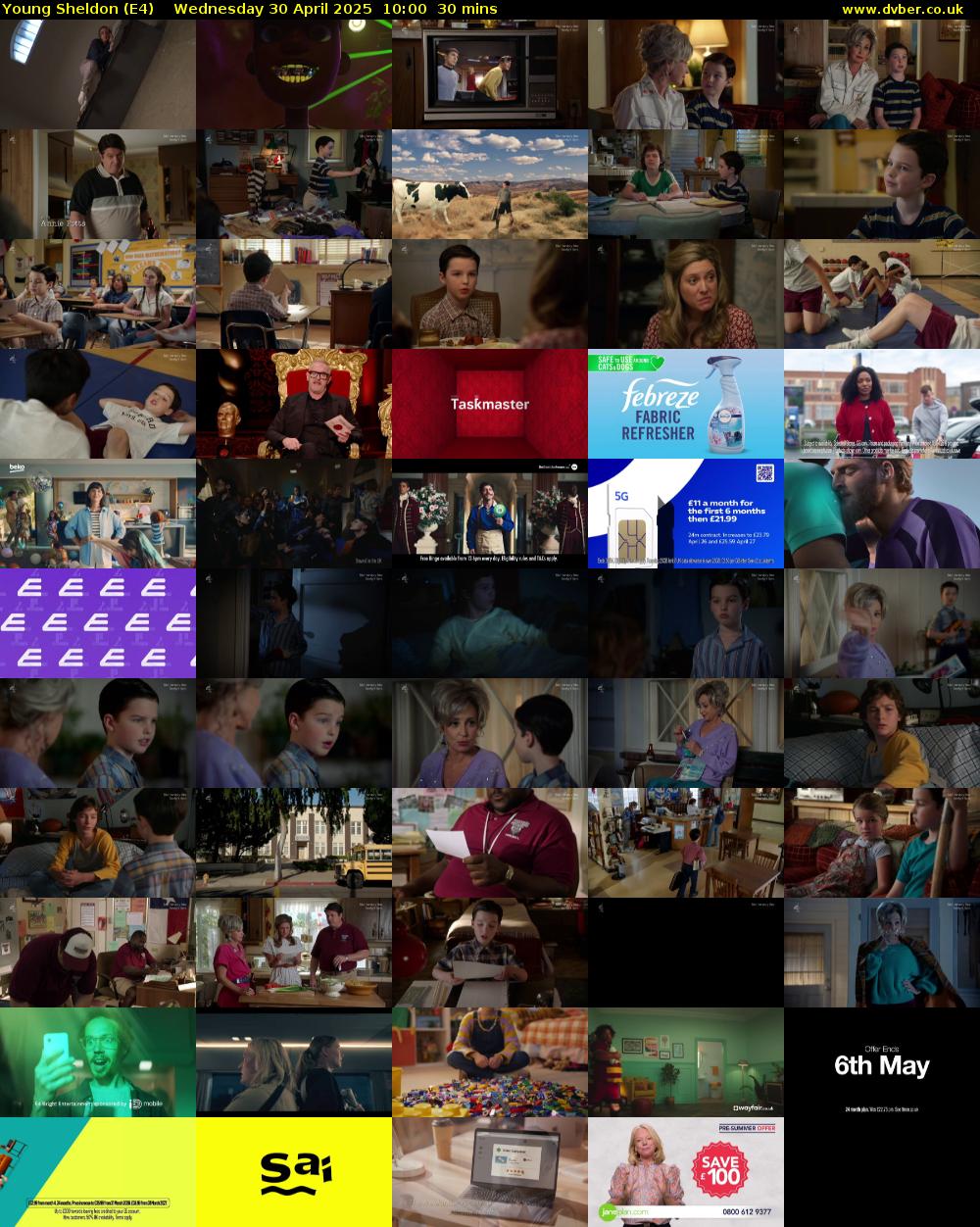 Young Sheldon (E4) Wednesday 30 April 2025 10:00 - 10:30