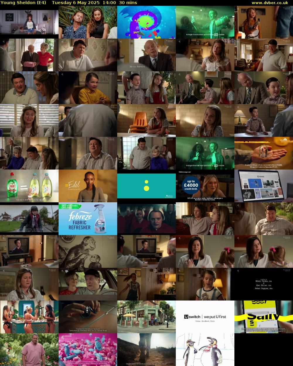 Young Sheldon (E4) Tuesday 6 May 2025 14:00 - 14:30