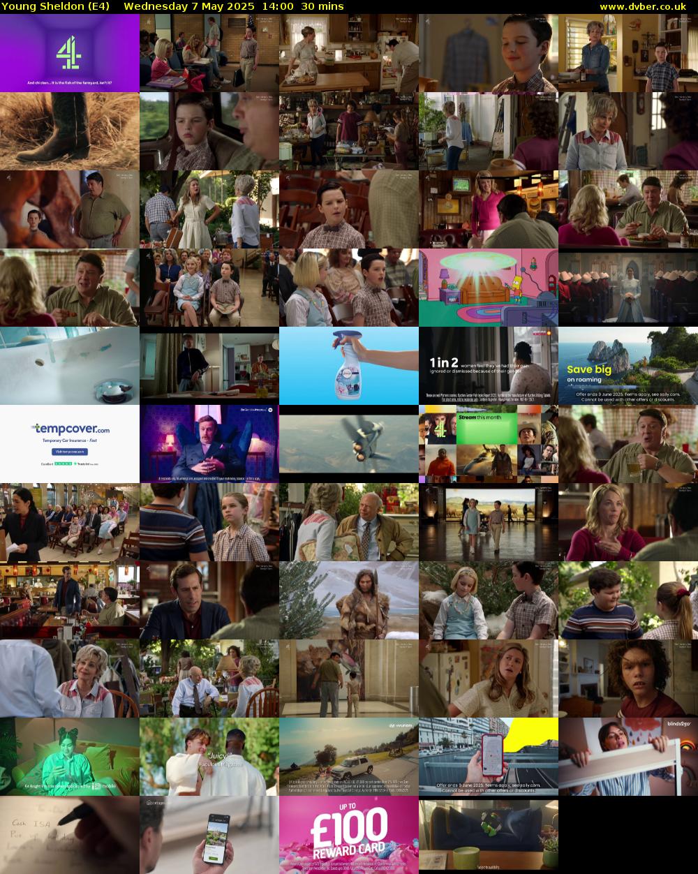 Young Sheldon (E4) Wednesday 7 May 2025 14:00 - 14:30