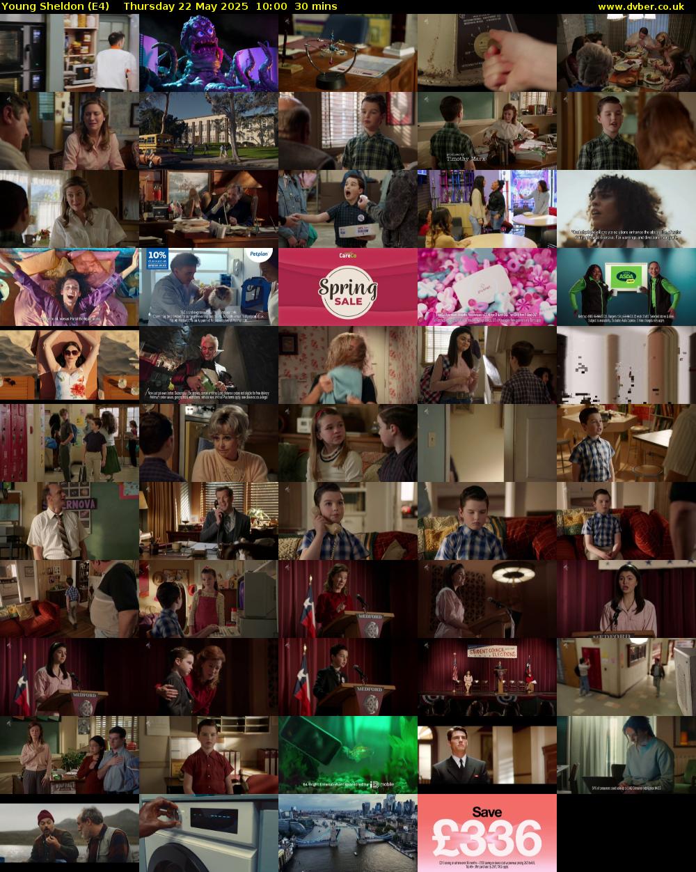 Young Sheldon (E4) Thursday 22 May 2025 10:00 - 10:30