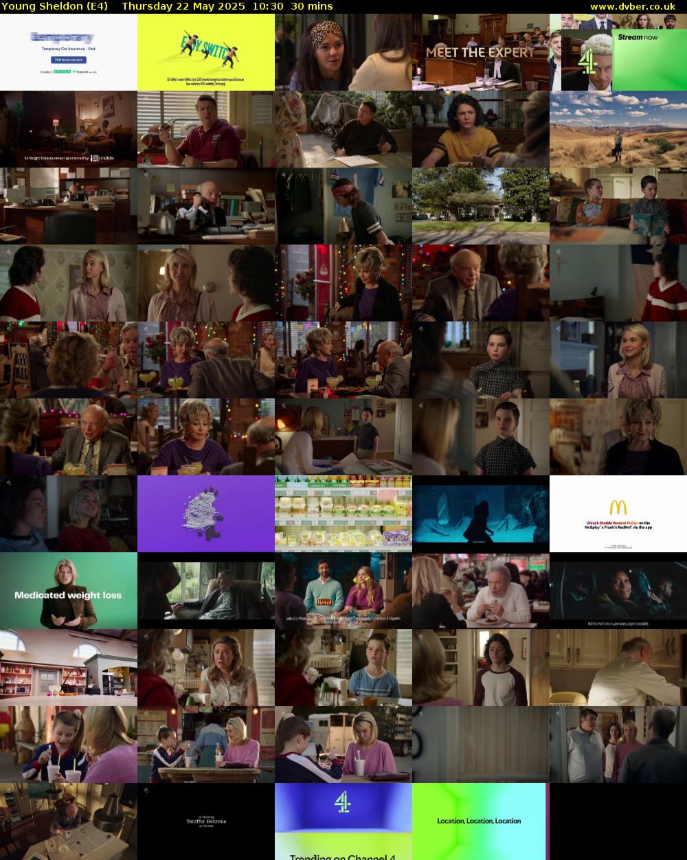 Young Sheldon (E4) Thursday 22 May 2025 10:30 - 11:00