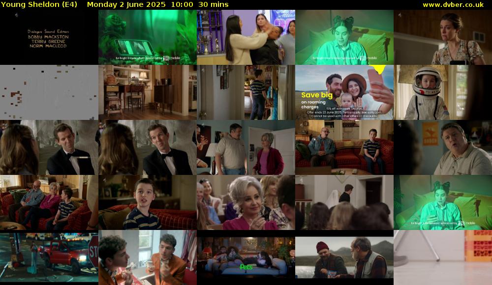 Young Sheldon (E4) Monday 2 June 2025 10:00 - 10:30