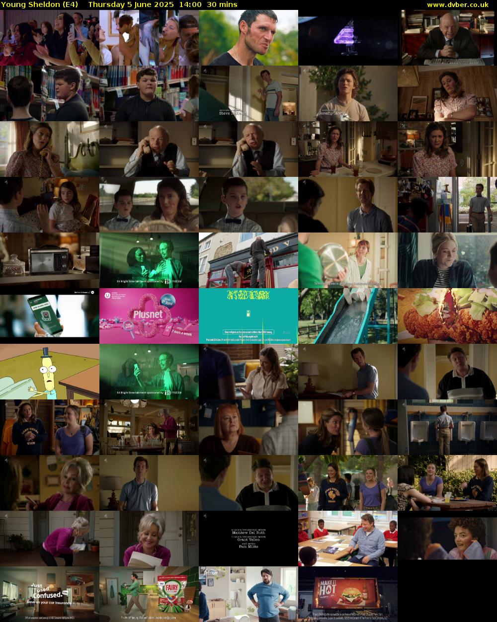 Young Sheldon (E4) Thursday 5 June 2025 14:00 - 14:30