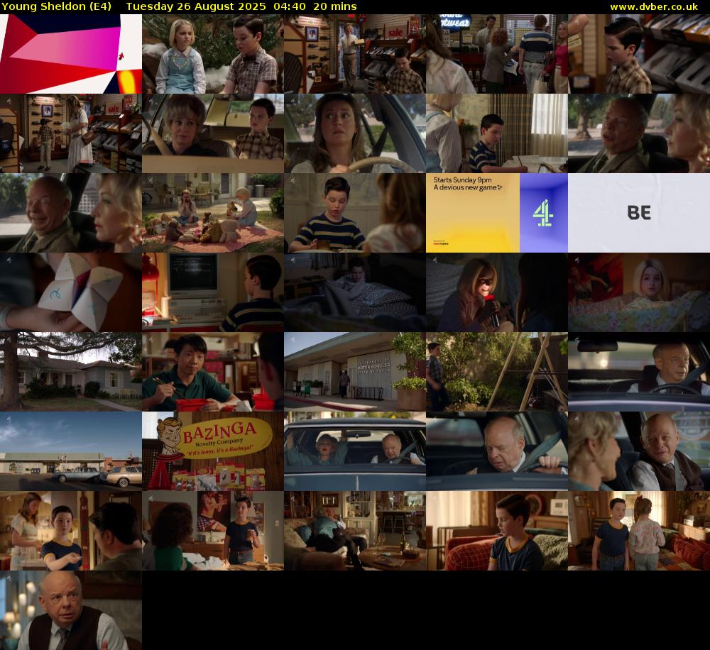 Young Sheldon (E4) Tuesday 26 August 2025 04:40 - 05:00