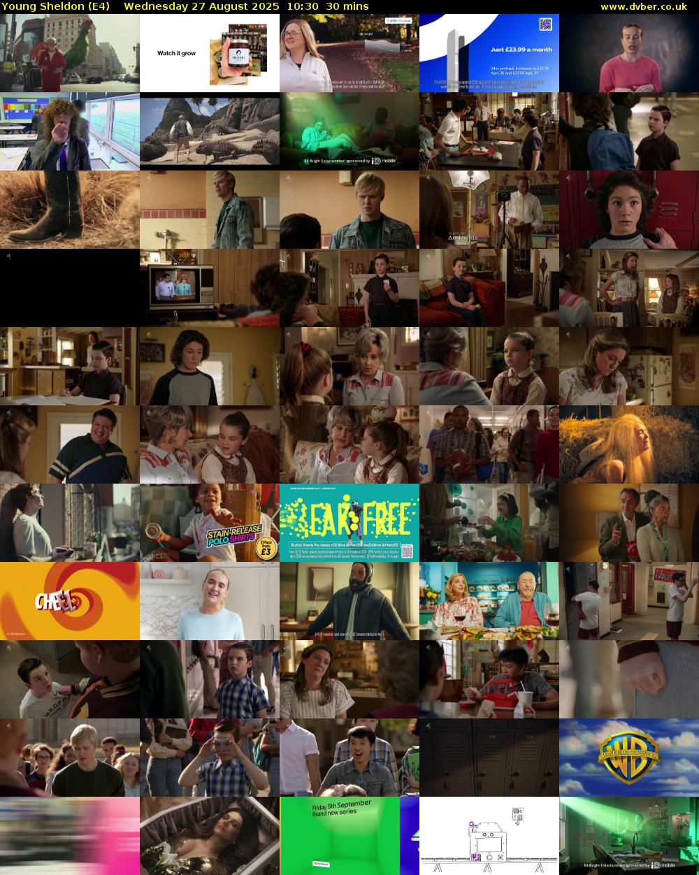 Young Sheldon (E4) Wednesday 27 August 2025 10:30 - 11:00
