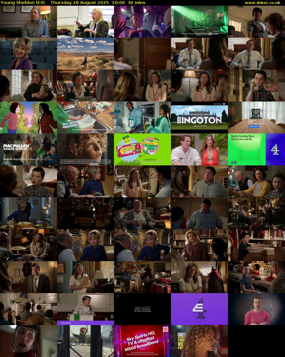 Young Sheldon (E4) Thursday 28 August 2025 10:00 - 10:30