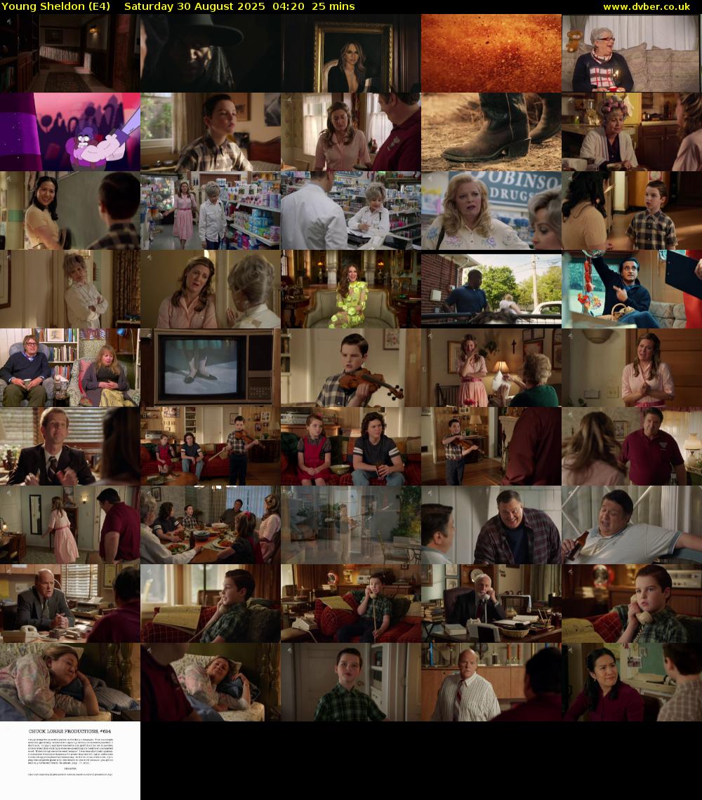 Young Sheldon (E4) Saturday 30 August 2025 04:20 - 04:45