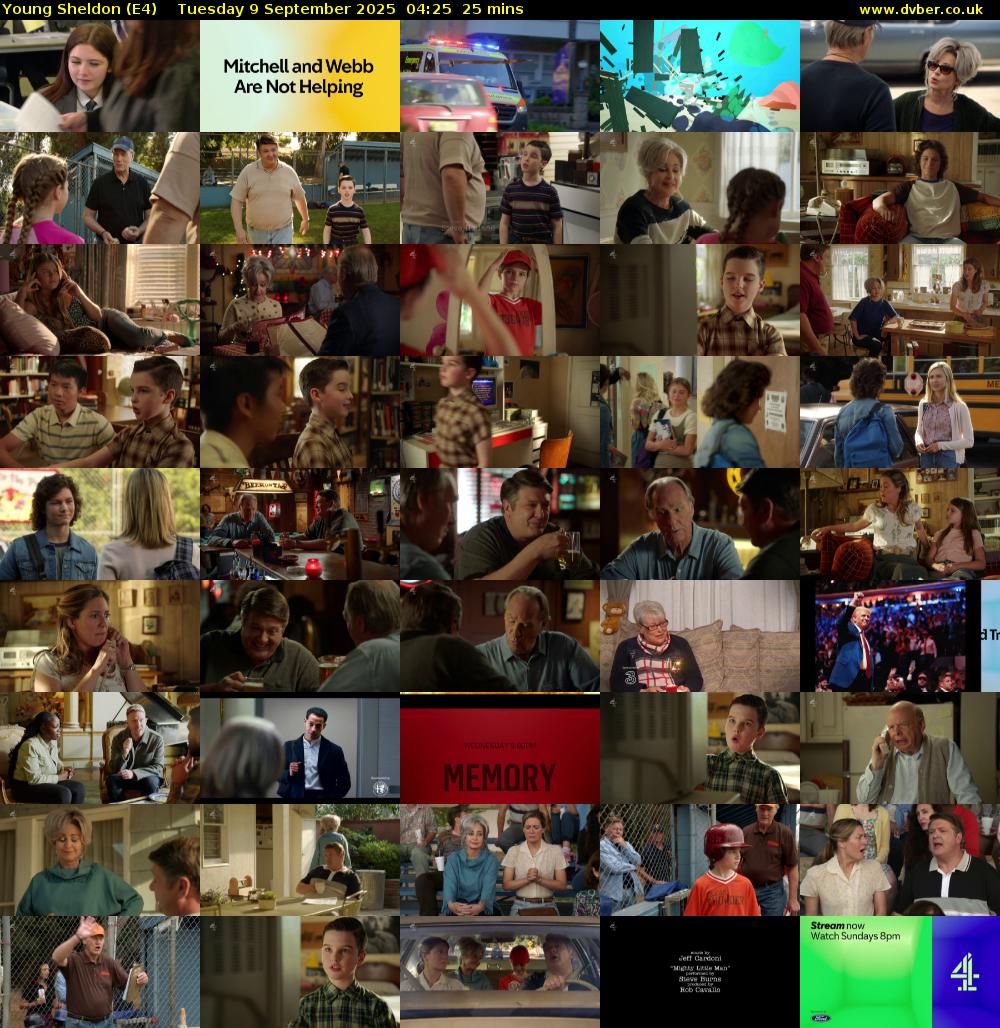 Young Sheldon (E4) Tuesday 9 September 2025 04:25 - 04:50