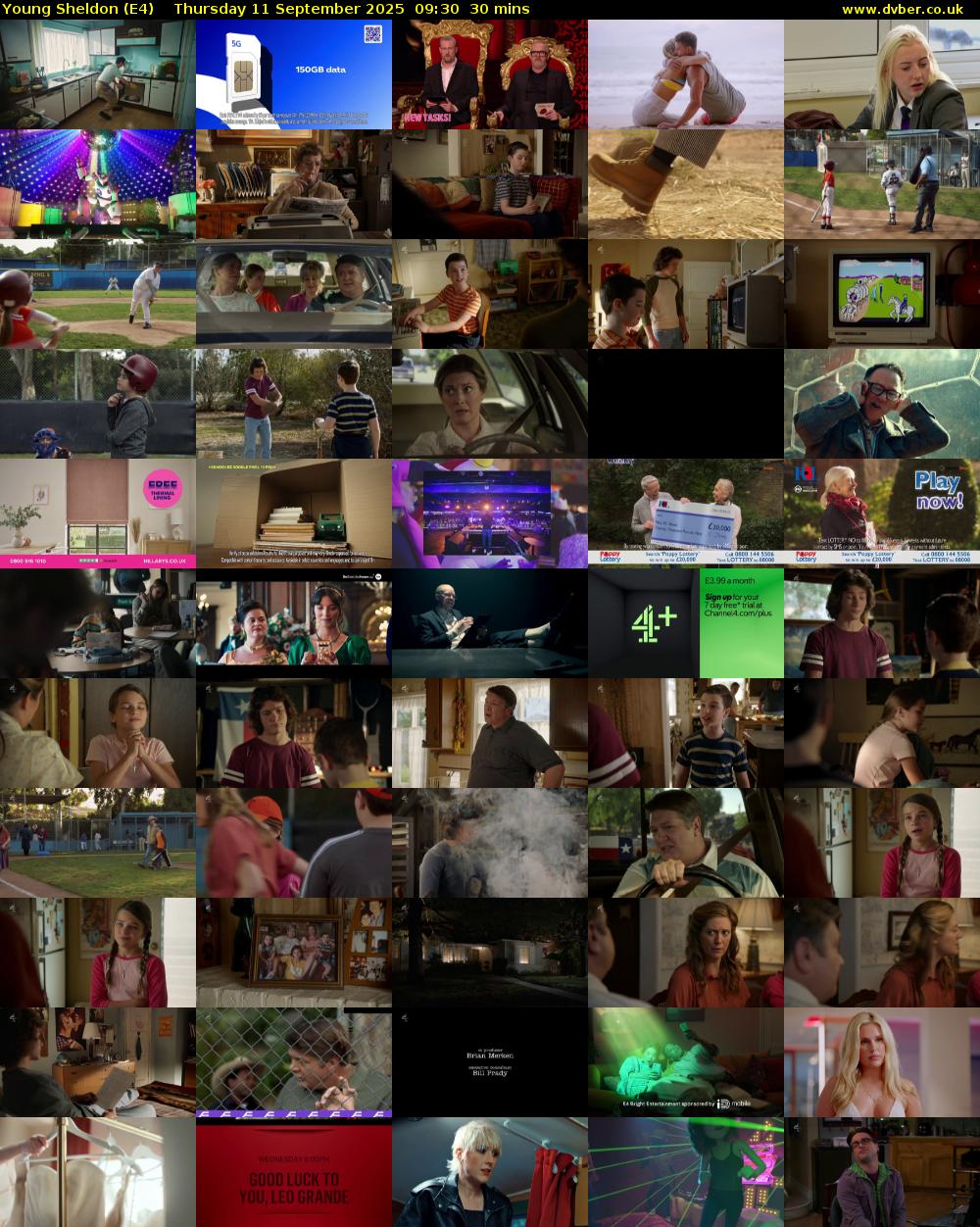 Young Sheldon (E4) Thursday 11 September 2025 09:30 - 10:00