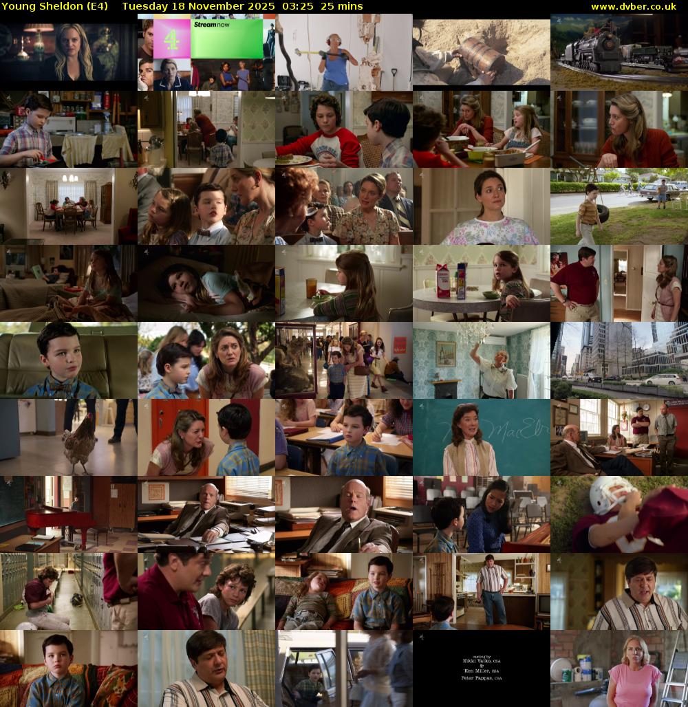 Young Sheldon (E4) Tuesday 18 November 2025 03:25 - 03:50