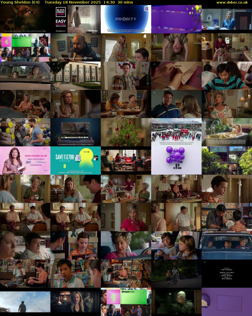 Young Sheldon (E4) Tuesday 18 November 2025 14:30 - 15:00