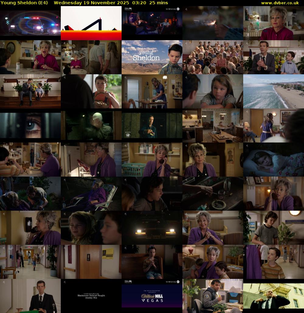Young Sheldon (E4) Wednesday 19 November 2025 03:20 - 03:45