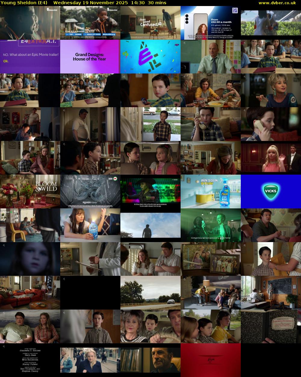 Young Sheldon (E4) Wednesday 19 November 2025 14:30 - 15:00
