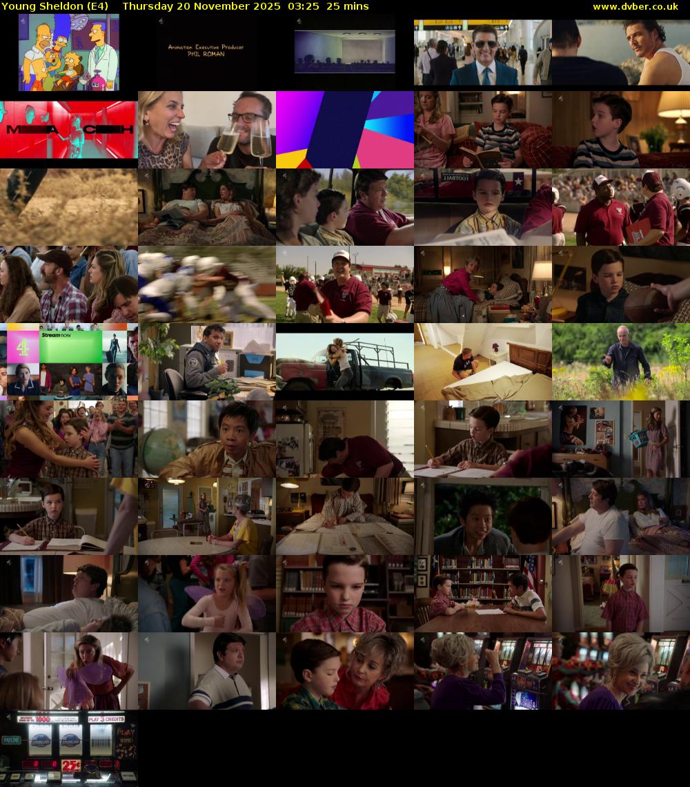 Young Sheldon (E4) Thursday 20 November 2025 03:25 - 03:50