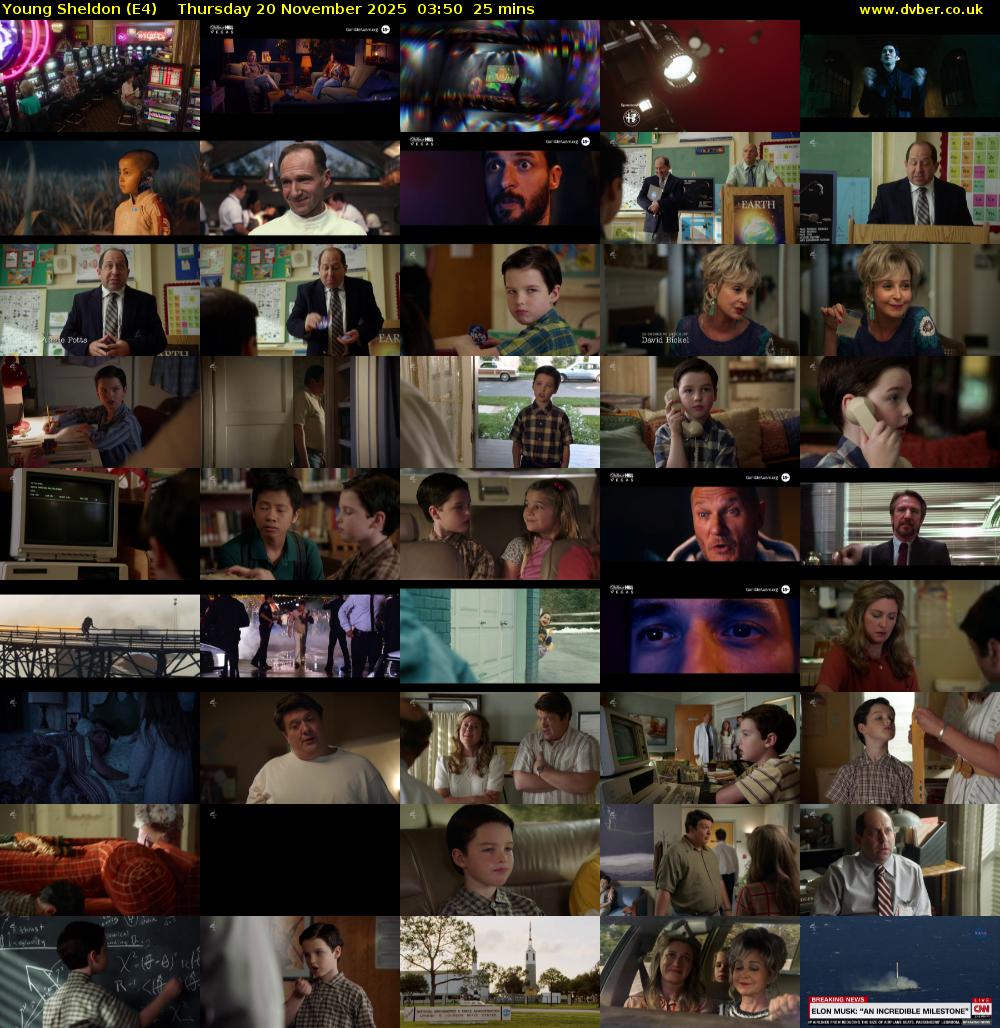 Young Sheldon (E4) Thursday 20 November 2025 03:50 - 04:15