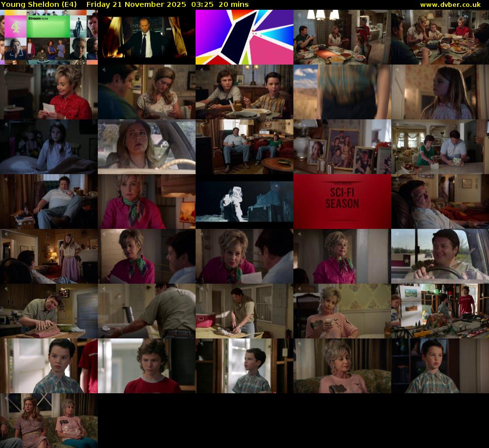 Young Sheldon (E4) Friday 21 November 2025 03:25 - 03:45
