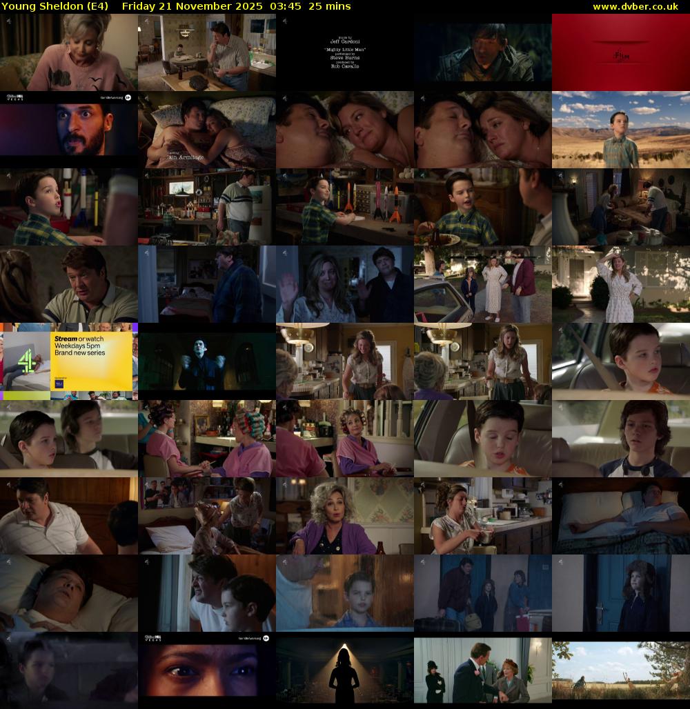 Young Sheldon (E4) Friday 21 November 2025 03:45 - 04:10