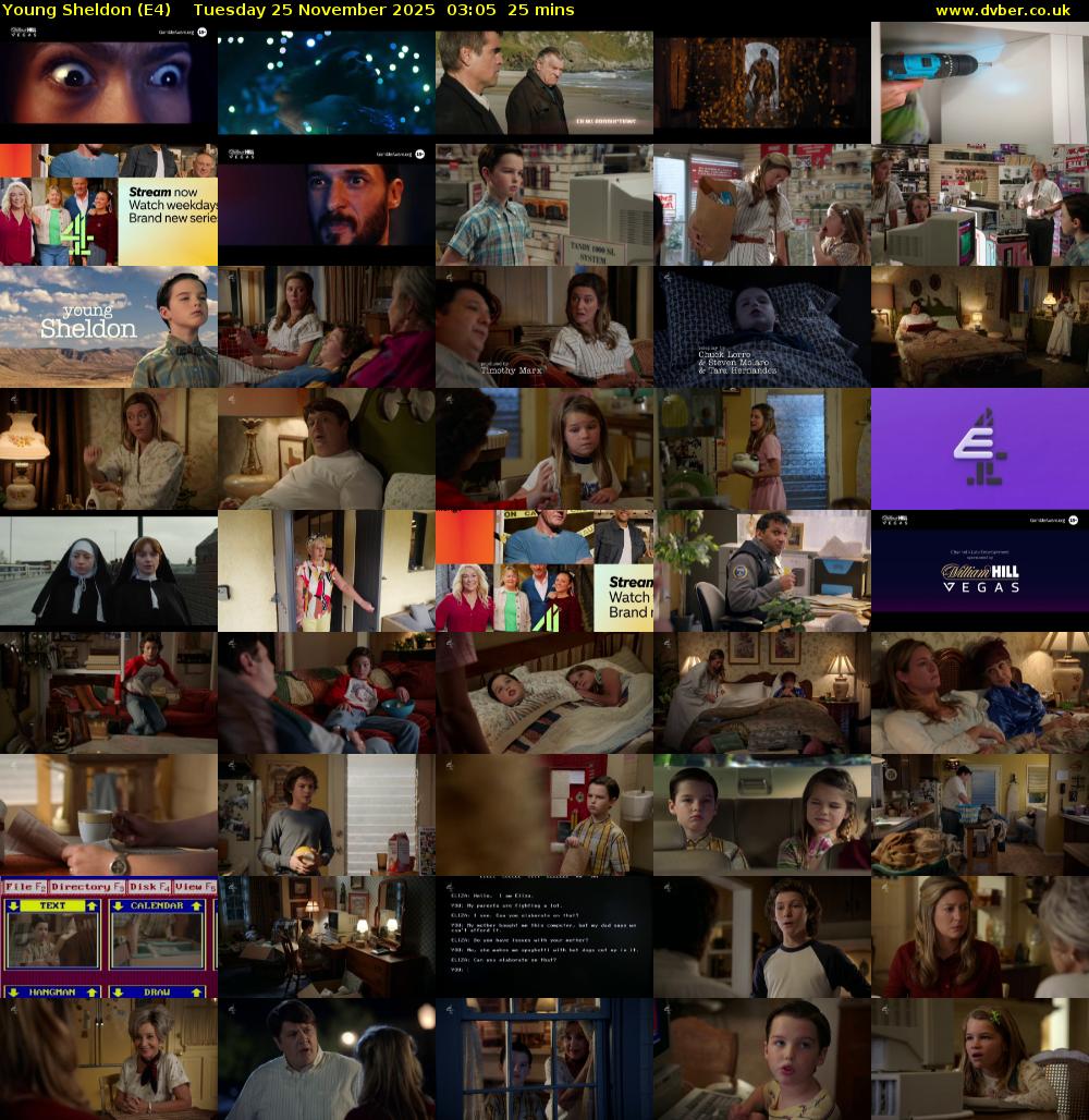 Young Sheldon (E4) Tuesday 25 November 2025 03:05 - 03:30