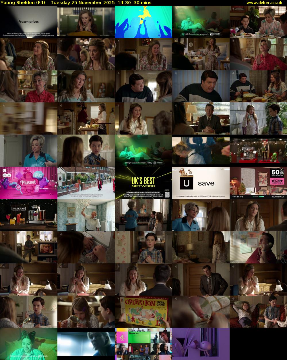 Young Sheldon (E4) Tuesday 25 November 2025 14:30 - 15:00