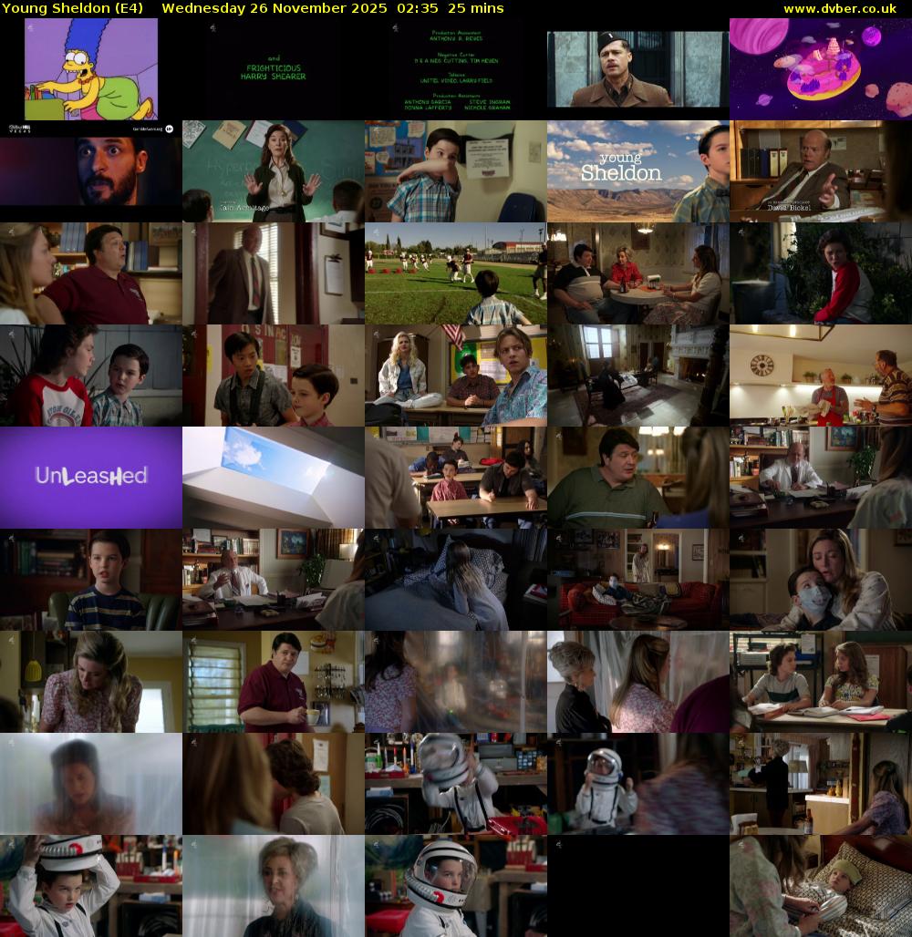 Young Sheldon (E4) Wednesday 26 November 2025 02:35 - 03:00