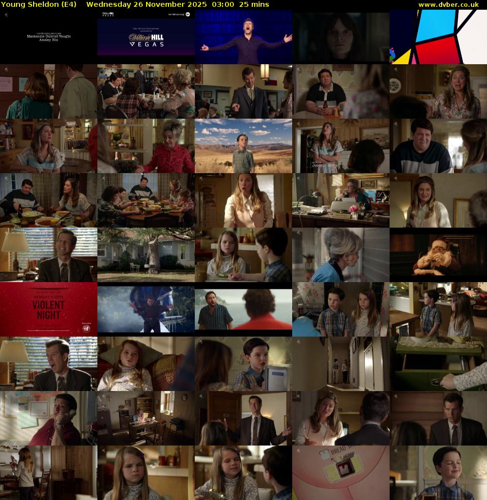Young Sheldon (E4) Wednesday 26 November 2025 03:00 - 03:25