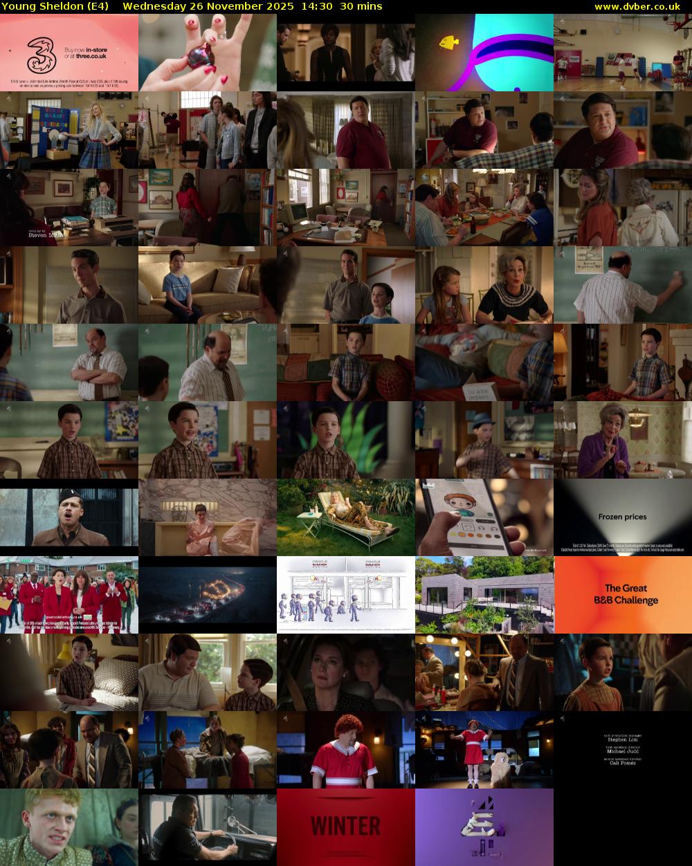 Young Sheldon (E4) Wednesday 26 November 2025 14:30 - 15:00