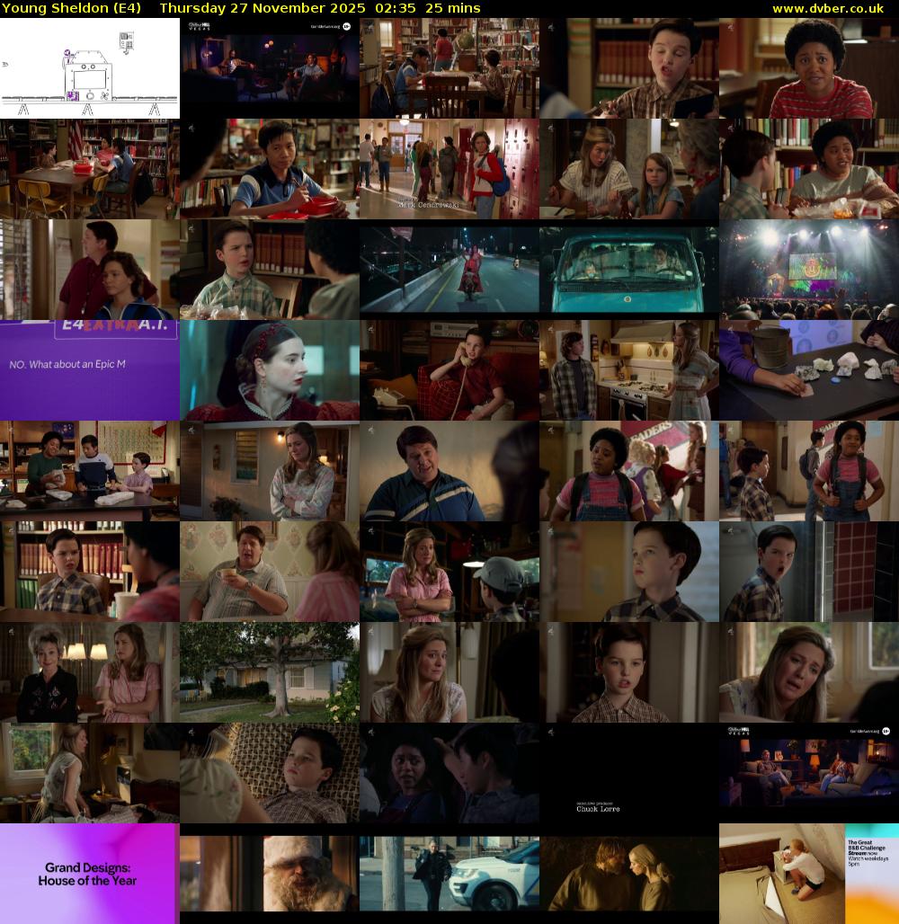 Young Sheldon (E4) Thursday 27 November 2025 02:35 - 03:00