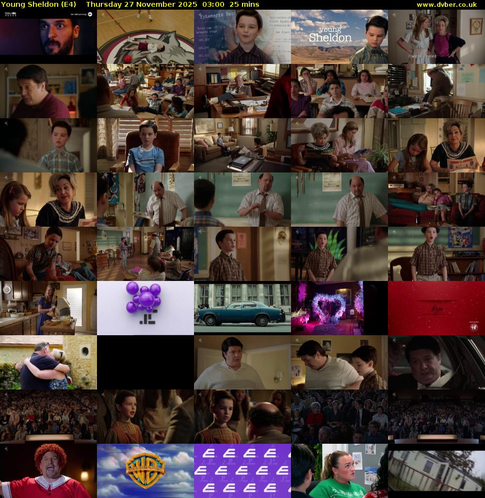 Young Sheldon (E4) Thursday 27 November 2025 03:00 - 03:25